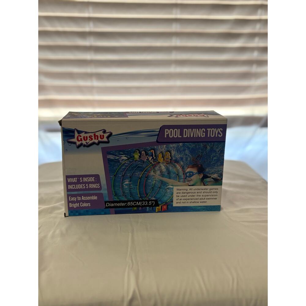 Gushu Pool Diving Toys 5 Underwater Swim Through Rings 33.5"